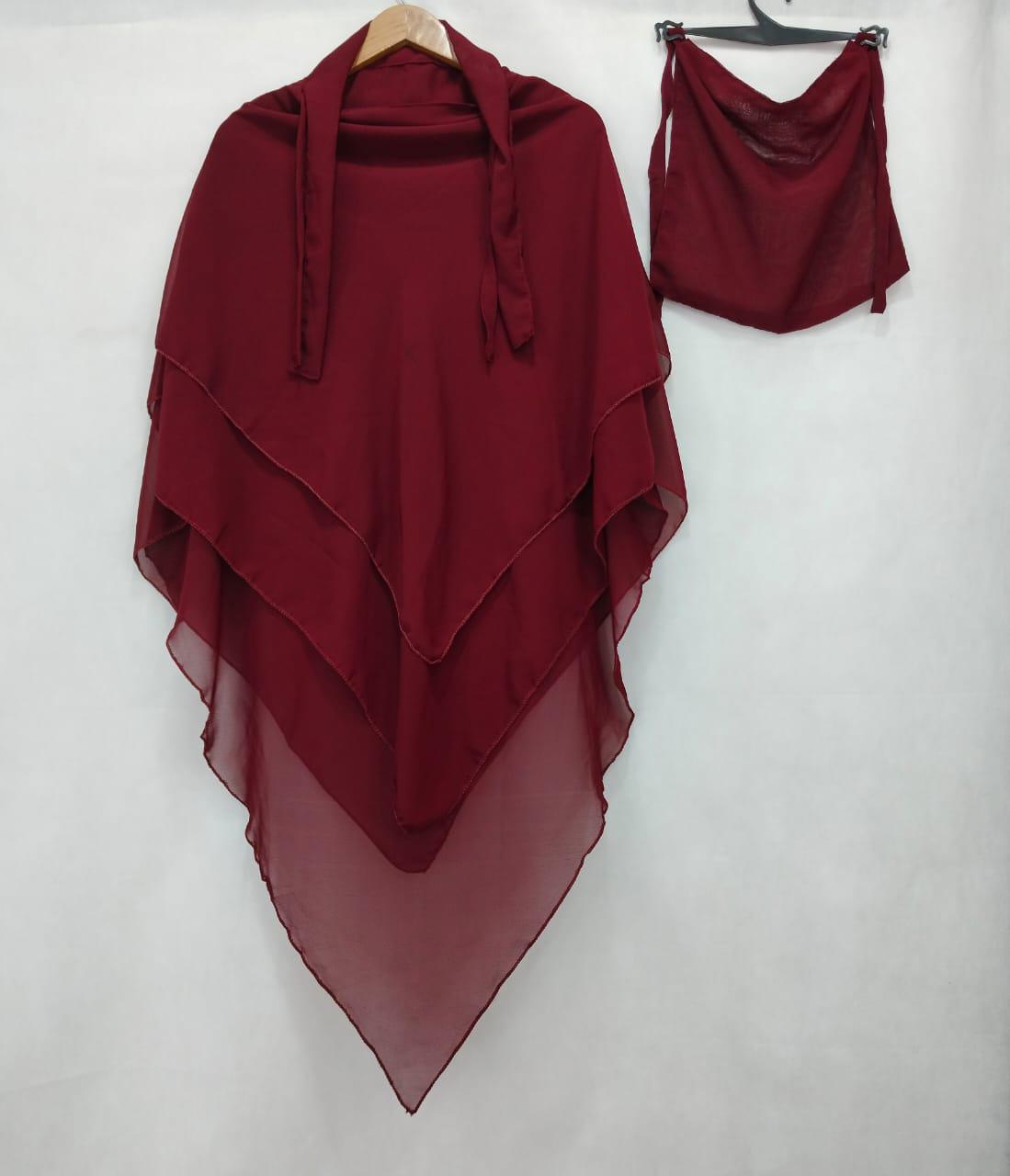 Three Layer Khimar Triangle Hijab